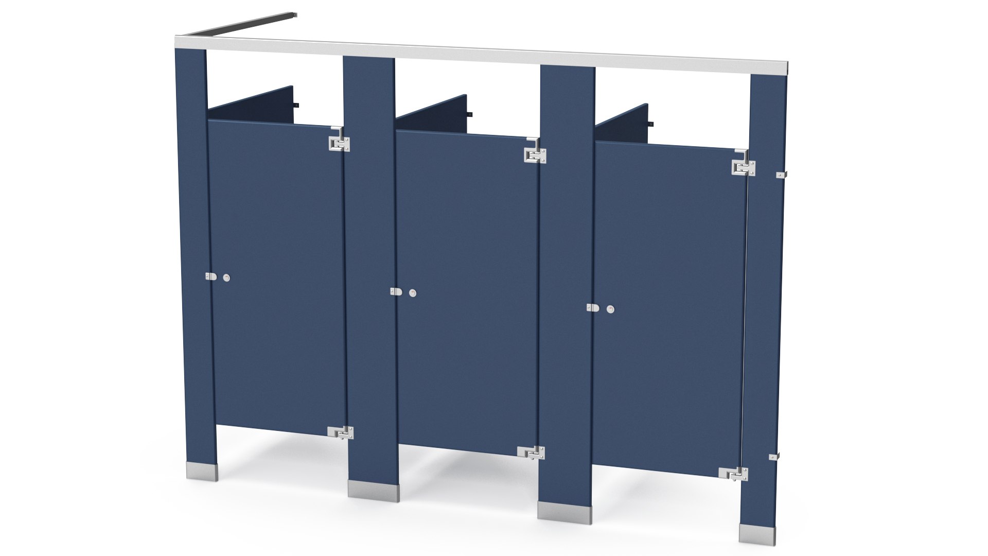 Toilet Stalls Solid Plastic Blue 3D model preview