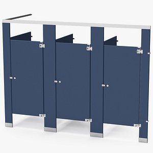 Toilet Stalls Solid Plastic Blue
