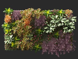 Vertical Garden - Royal Purple  Gold Contrast Green Wall 3D model