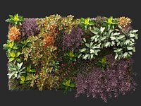 Vertical Garden - Royal Purple  Gold Contrast Green Wall