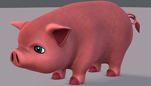 3D pig cartoon v03 animal