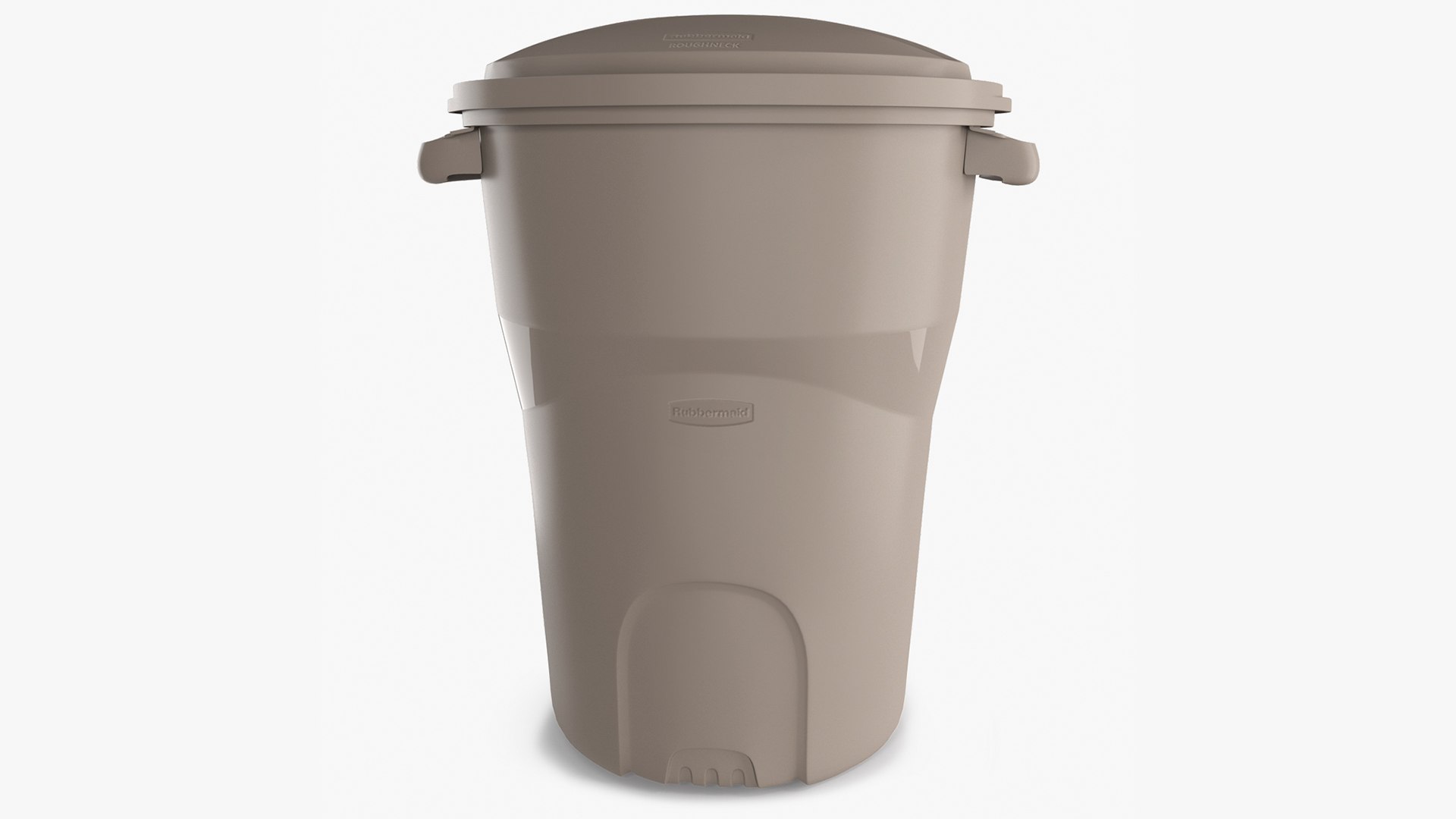 Round Grey Rubbermaid Trash Can 3D model preview