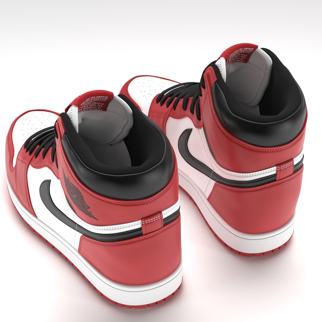 3D Model Jordan 1 Retro Chicago PBR - TurboSquid 1879778