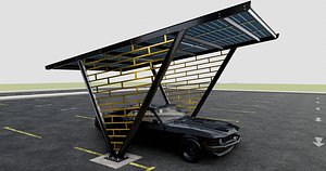 3D V TYPE MODERN SOLAR CARPORT TYPE-8 model