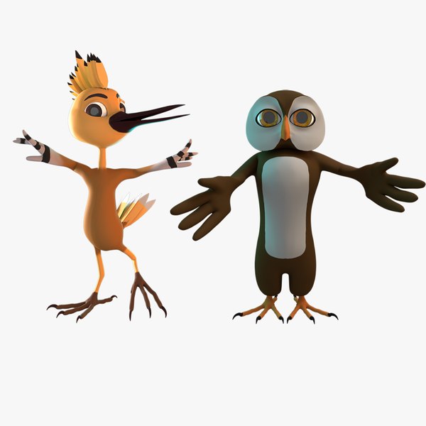 Stylized Birds Rigged 3D model