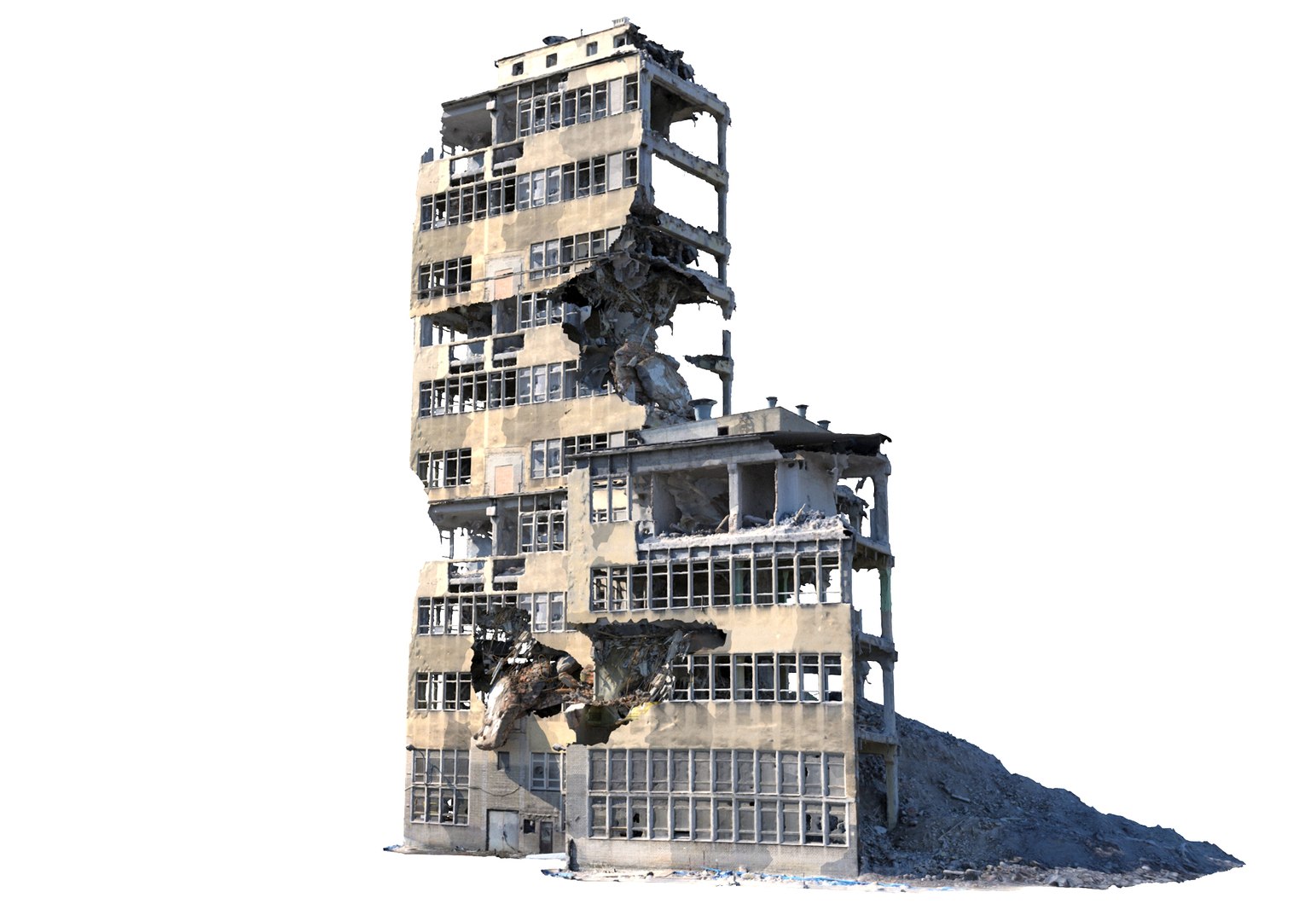 3D Destroyed Buildings Model - TurboSquid 1713732