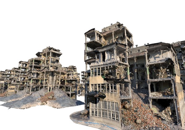 3D Destroyed Buildings Model - TurboSquid 1713732