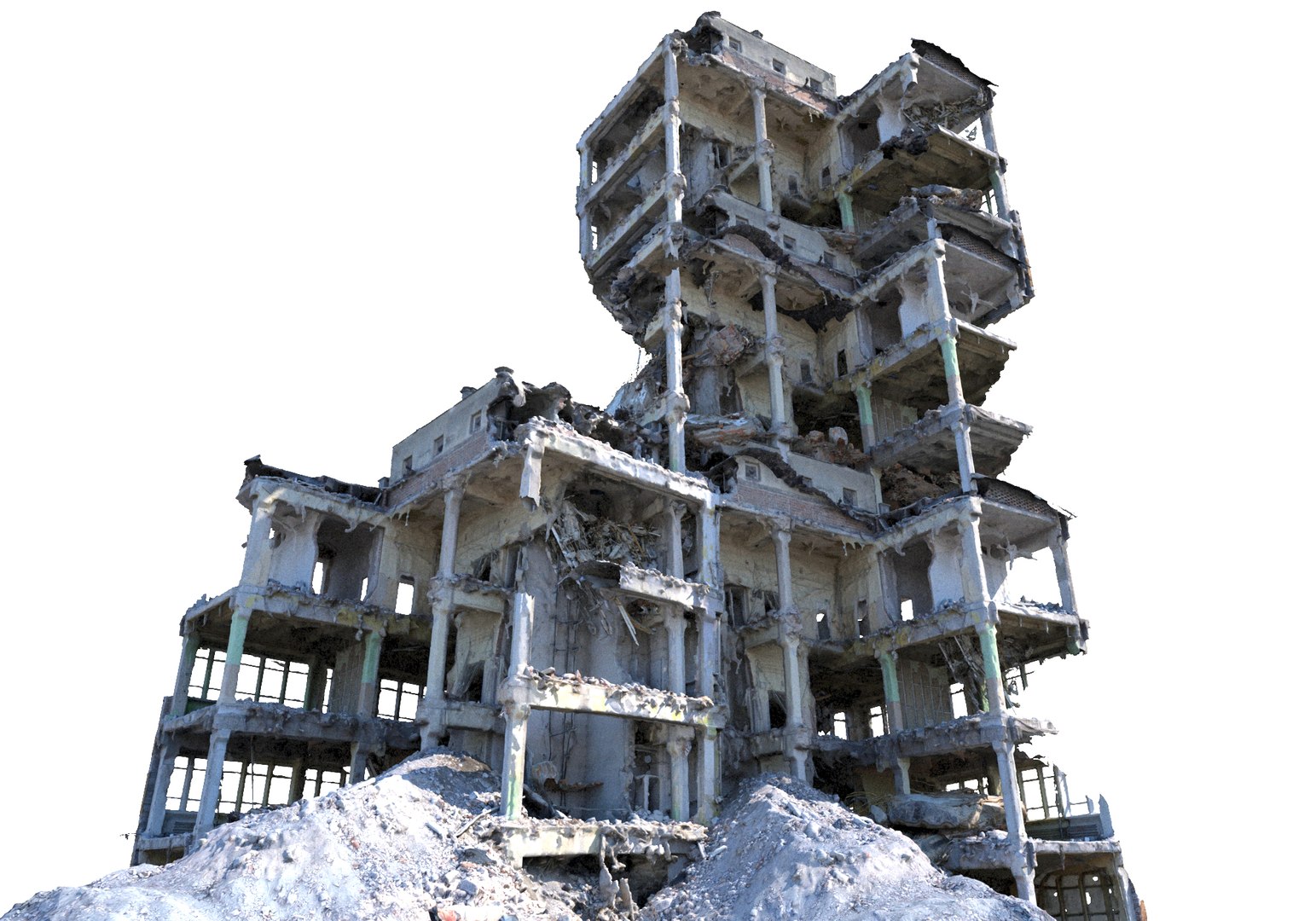 3D Destroyed Buildings Model - TurboSquid 1713732