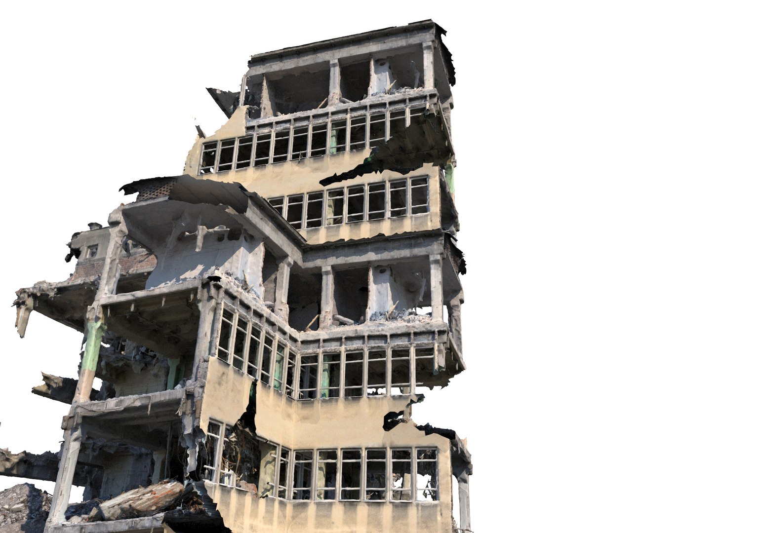 3d Destroyed Buildings Model - Turbosquid 1713732