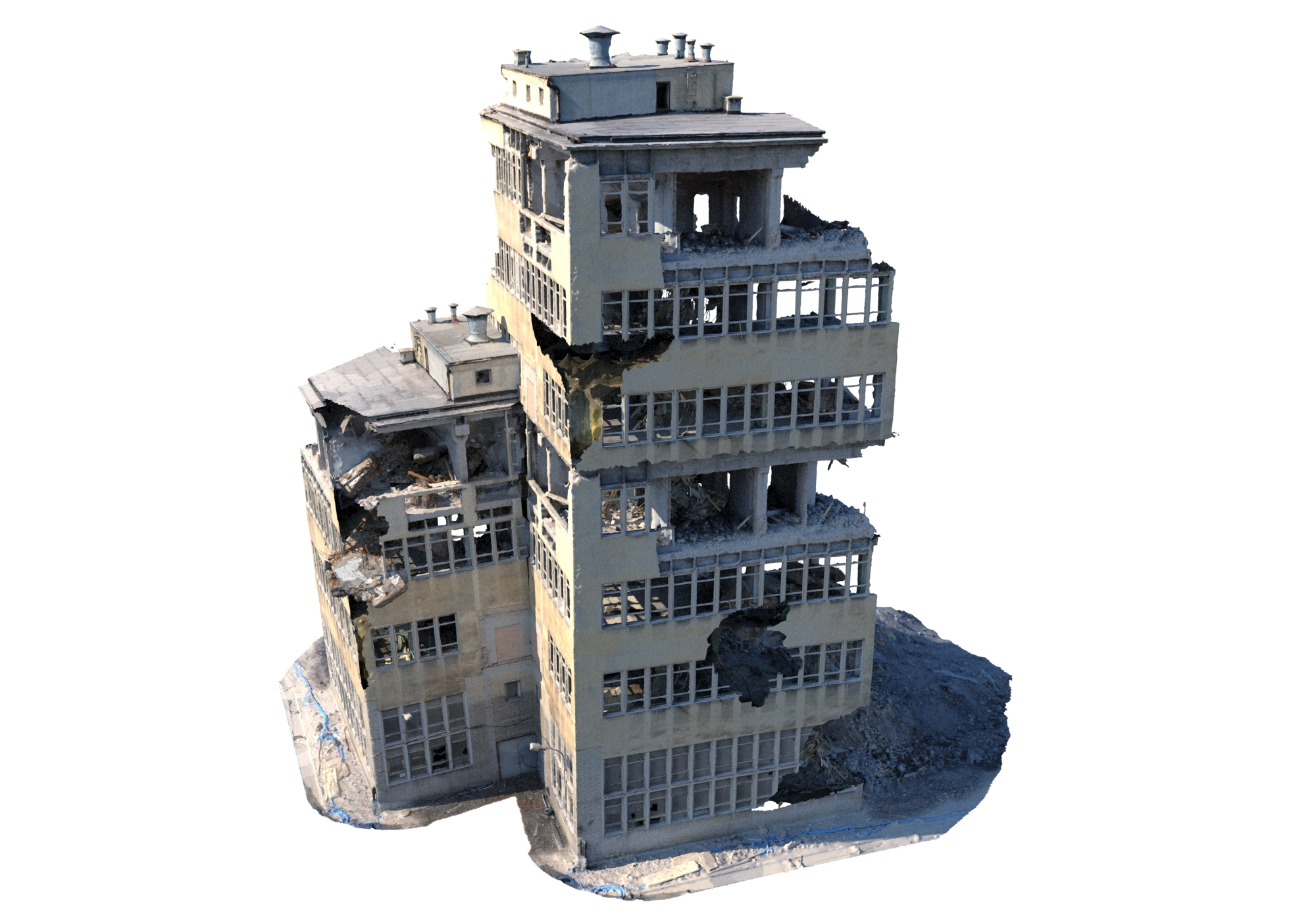 3D destroyed buildings model - TurboSquid 1713732