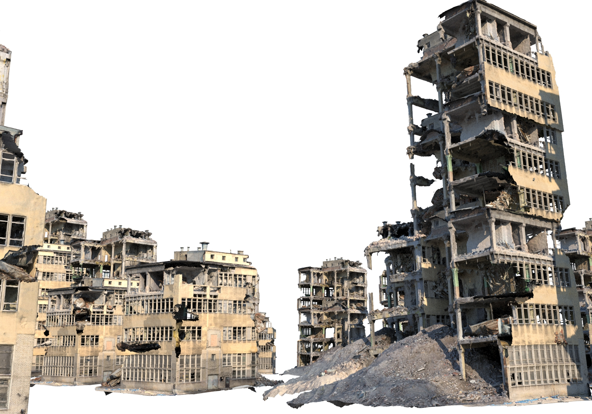 3D destroyed buildings model - TurboSquid 1713732