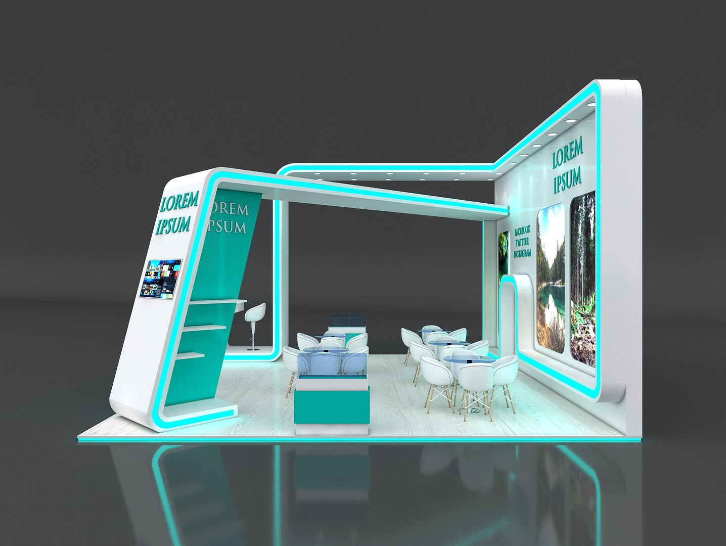 Booth Exhibit Stand 3D Model - TurboSquid 1615011