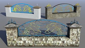 3D model iron fence