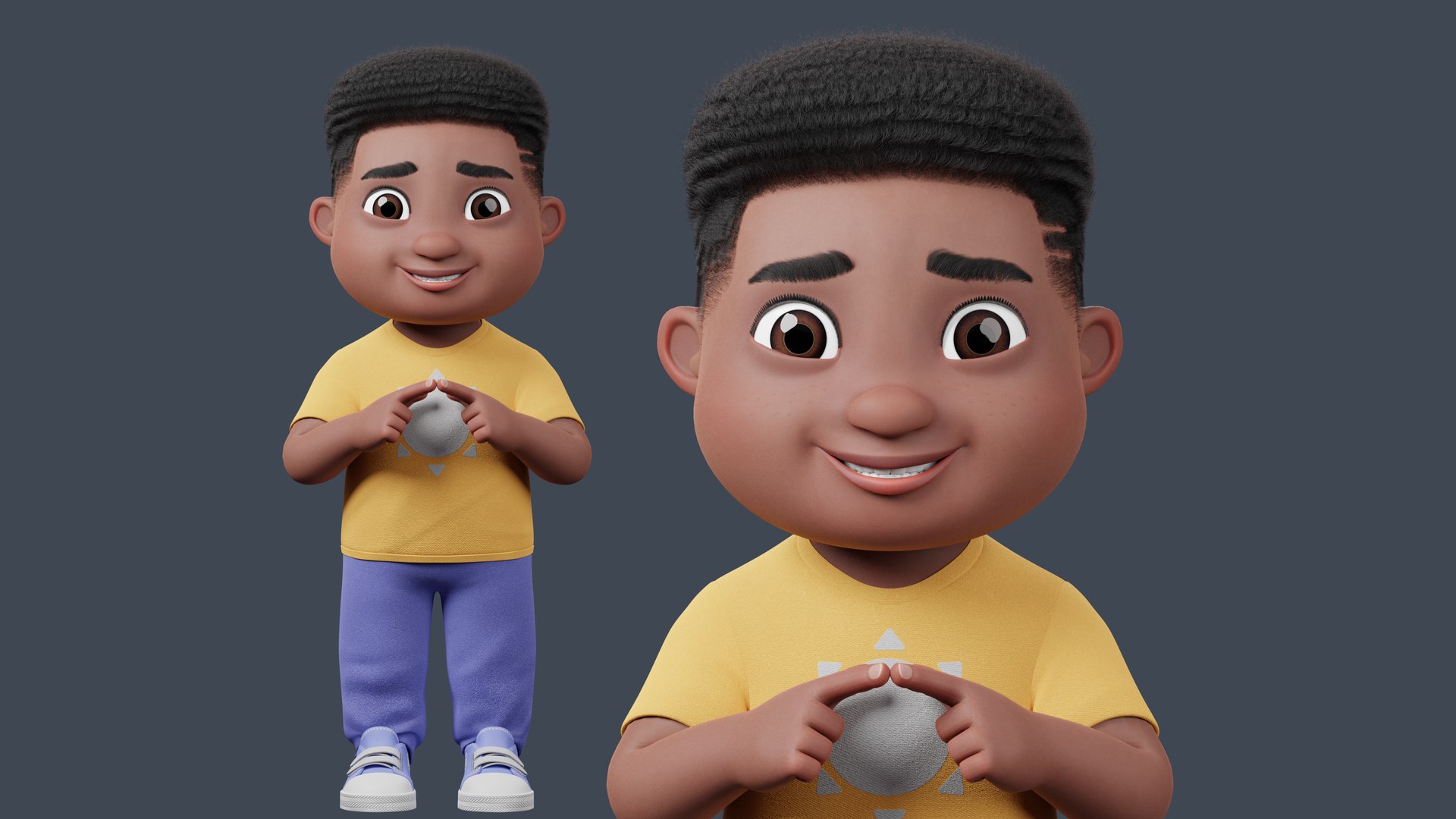 3D African kids model https://p.turbosquid.com/ts-thumb/YW/kDRXne/Y0/1/png/1663659908/1920x1080/fit_q87/6905f1f9d606d4d7ab5ad02665baaae3750b62fb/1.jpg