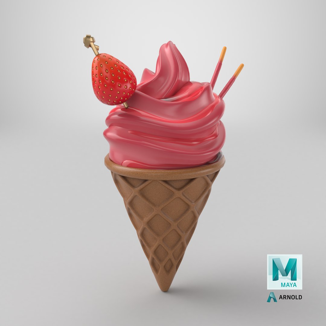 Strawberry Ice Cream Cone 3D model https://p.turbosquid.com/ts-thumb/YW/lACOmk/un/stemcell_maya_arnold_render/png/1742910590/1920x1080/fit_q87/c55488001d16c84267ddd224cbddb79f9210cf2d/stemcell_maya_arnold_render.jpg