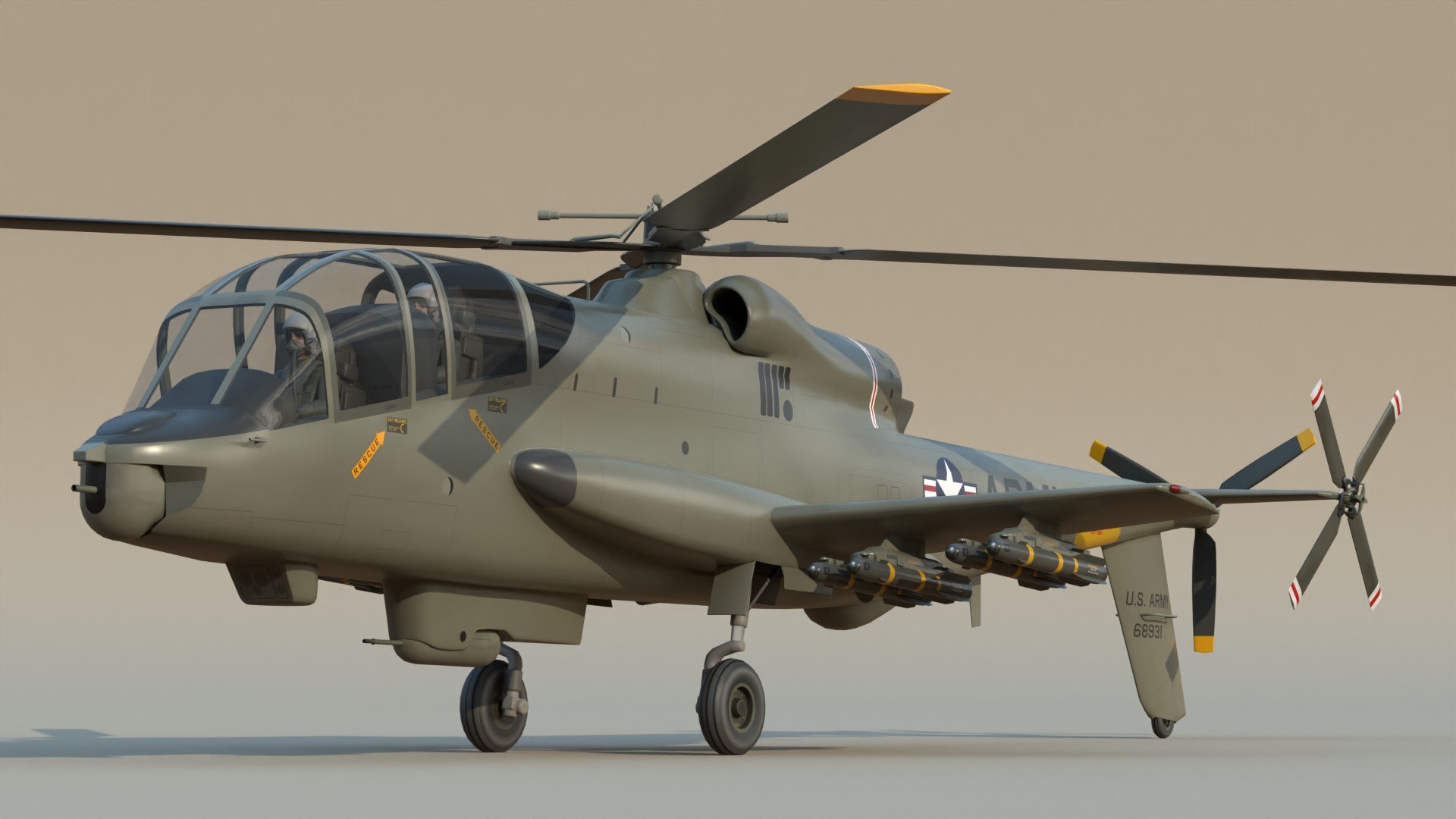 3D Lockheed AH56 Cheyenne - TurboSquid 2399745