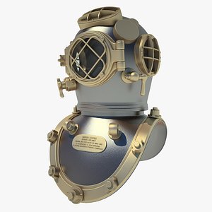 3d model diving helmet old