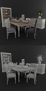 dining table setting 3D model