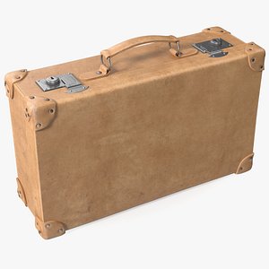 Vintage Leather Suitcase Small 3D model