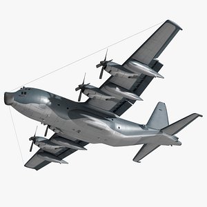 Tactical Airlift Cargo Aircraft Gray Rigged for Cinema 4D
