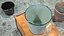 Secchio smaltato blu con coperchio 5L