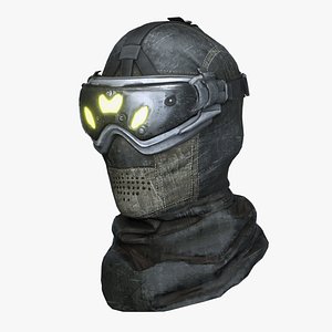 Futuristic Tactical Headset with Night Vision Goggles Game Ready