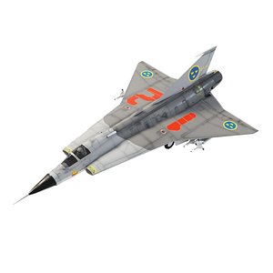 Saab JAS-35 Draken lowpoly jet fighter 3D
