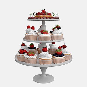 Dessert cupcakes 3D model 3D