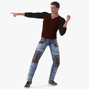3D man urban style clothing model