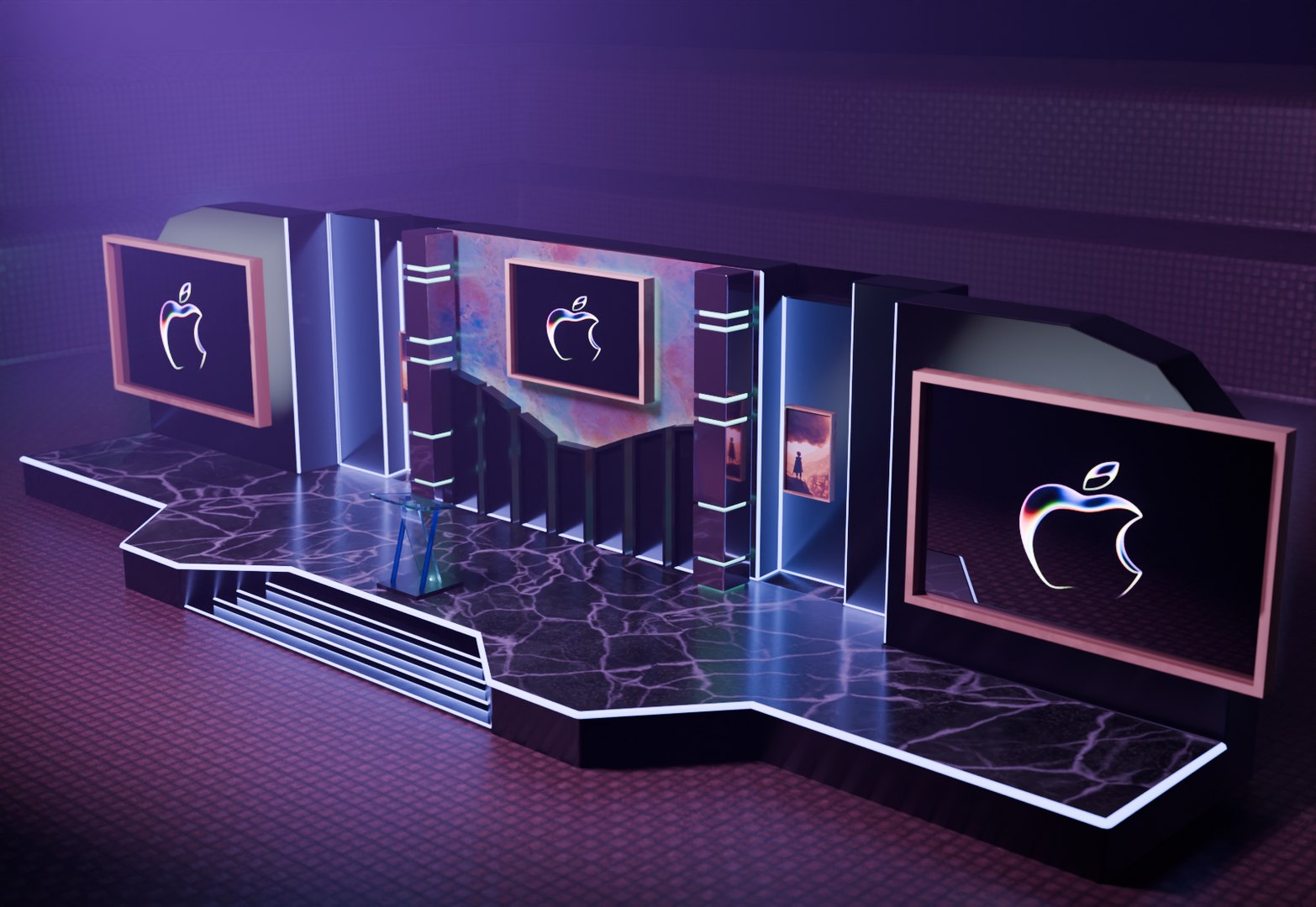3D Apple Conference Stage - TurboSquid 2258417