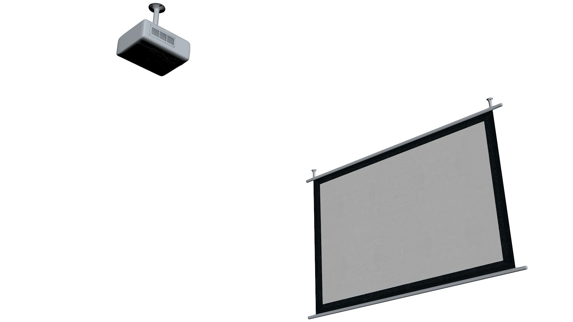 3D Projector And Screen Set TurboSquid 1735515