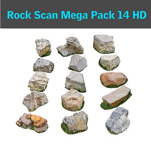 3d jurassic rock pack 14 model
