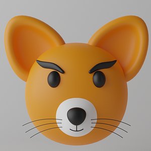 3D Cartoon Cute Fox Head