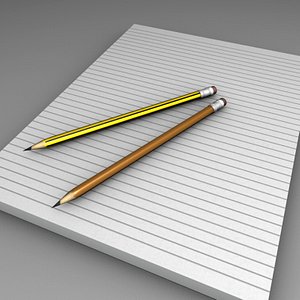 Notepad and 2 Black Lead Pencils