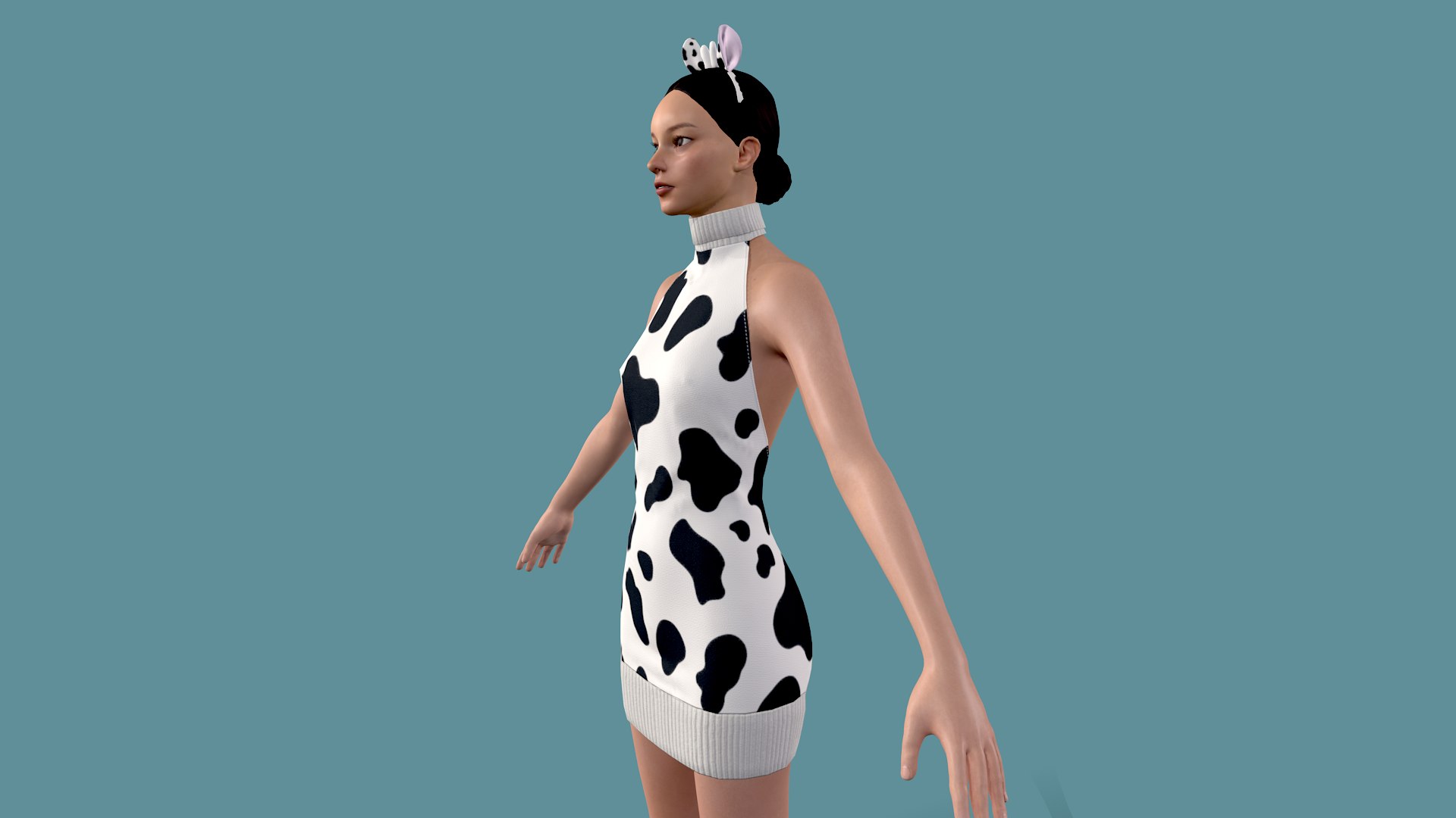 Cow cosplay dress with head band 3D model - TurboSquid 1916676