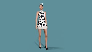 cow cosplay dress with head band