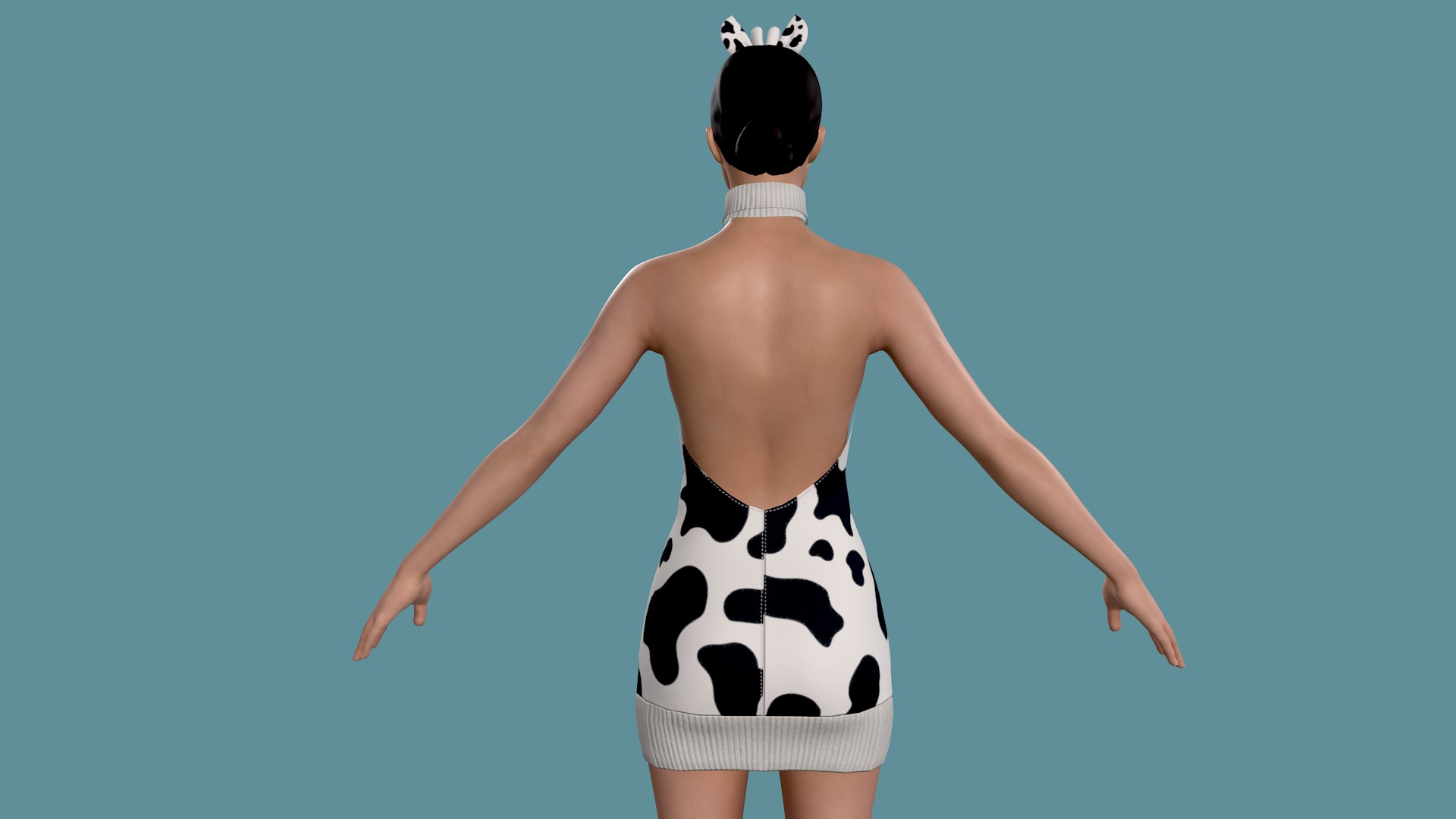 Cow cosplay dress with head band 3D model - TurboSquid 1916676