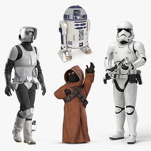 Rigged Star Wars Characters Collection 2 3D model