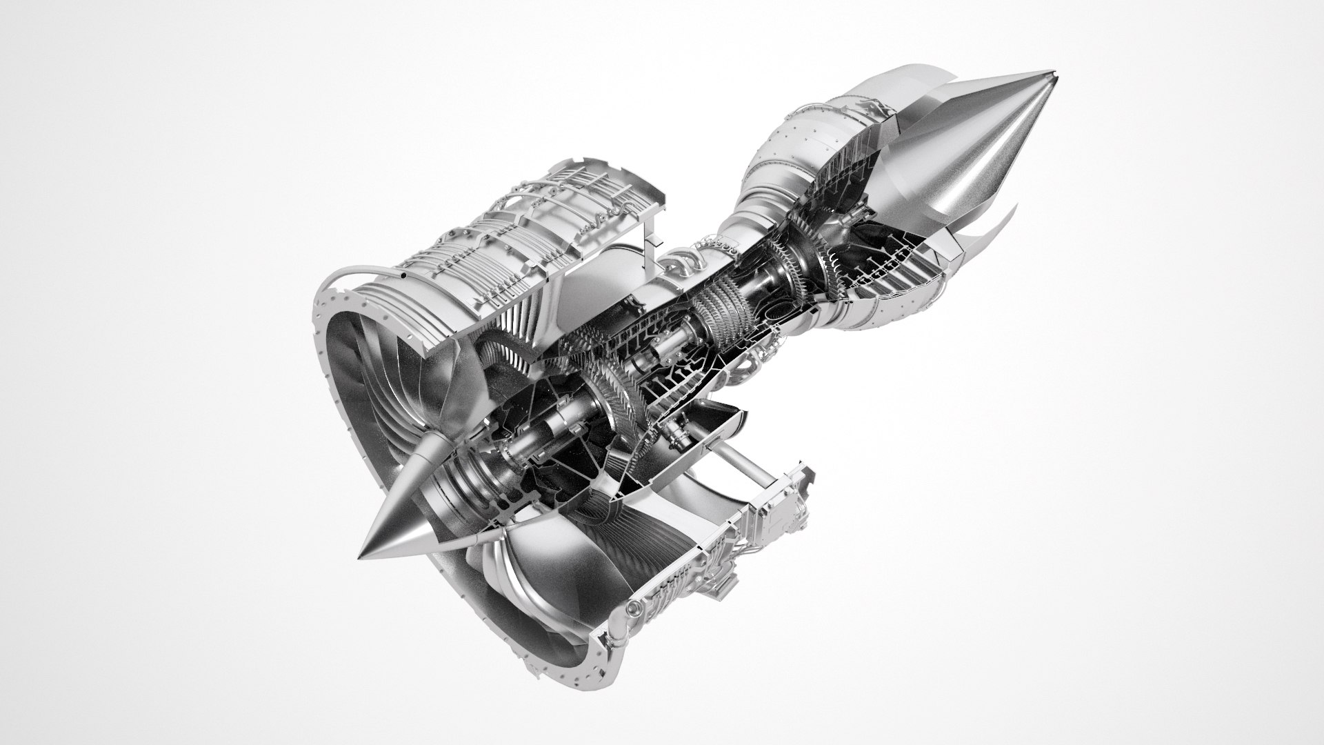 Jet Engine Cutaway 3D Model - TurboSquid 2095383