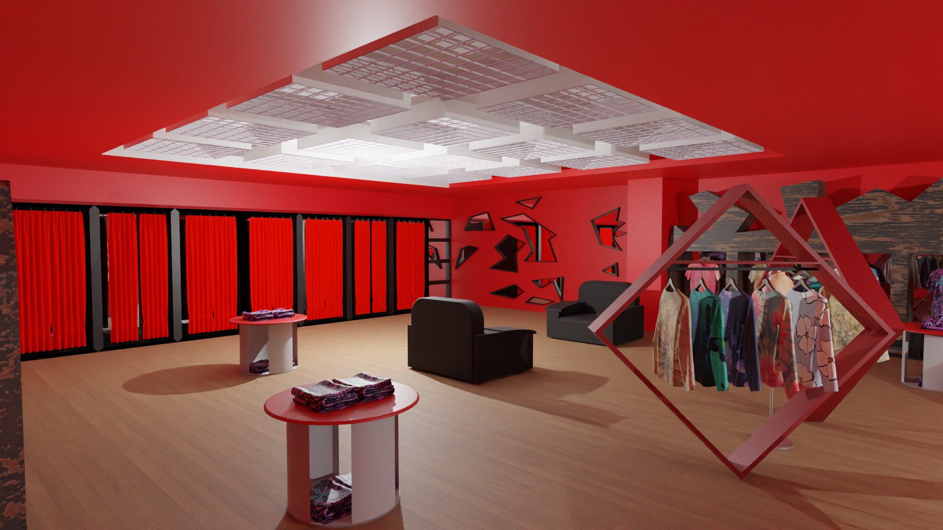 3D Clothing Store Interior Model - TurboSquid 2157406