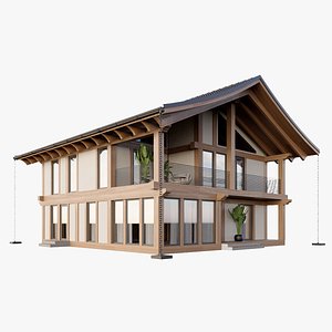 Fachwerk Cottage House 3D model