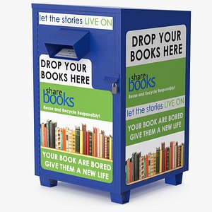 3D model Book Drop Box Blue
