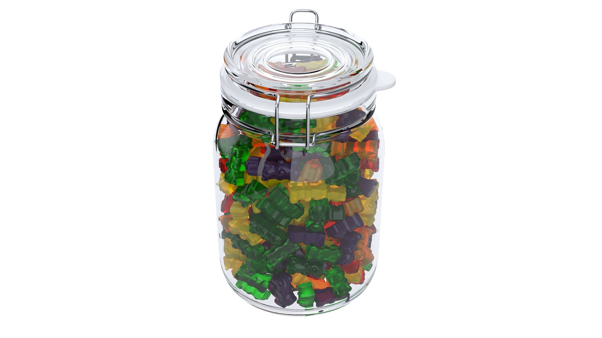 3D Gummy Bears In A Mason Jar Model - TurboSquid 1891029