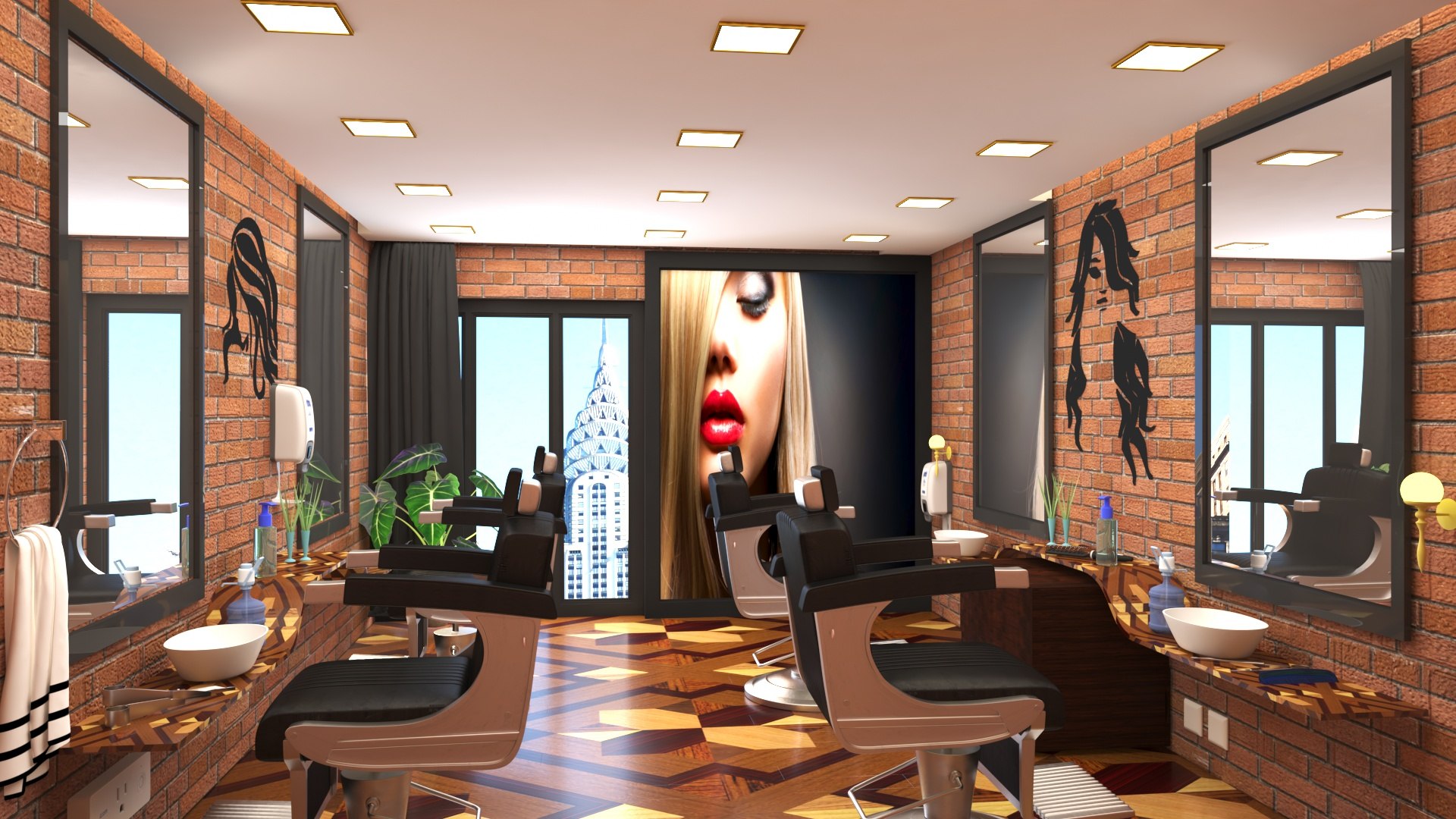 3d Model Barber Shop Hair Salon Turbosquid 1668497