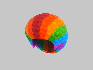 rainbow afro hair 3D