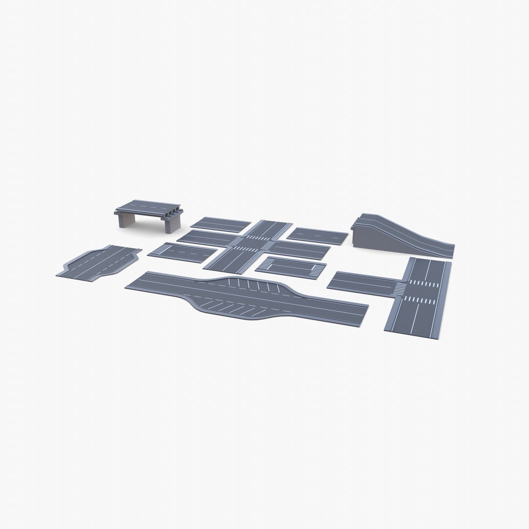 3D Connectable Road Segment Pack V1 Model - TurboSquid 2261537