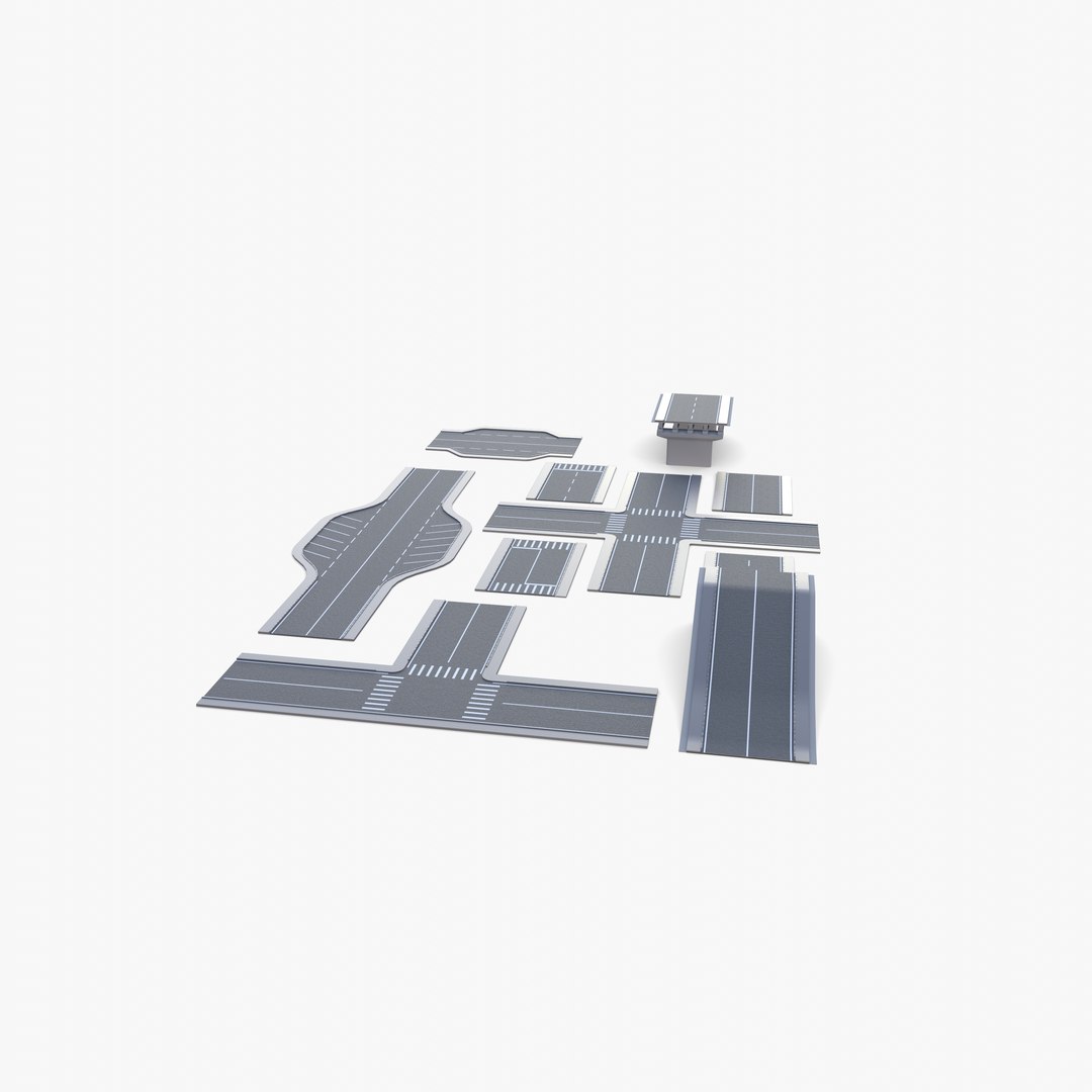 3D Connectable Road Segment Pack V1 Model - TurboSquid 2261537