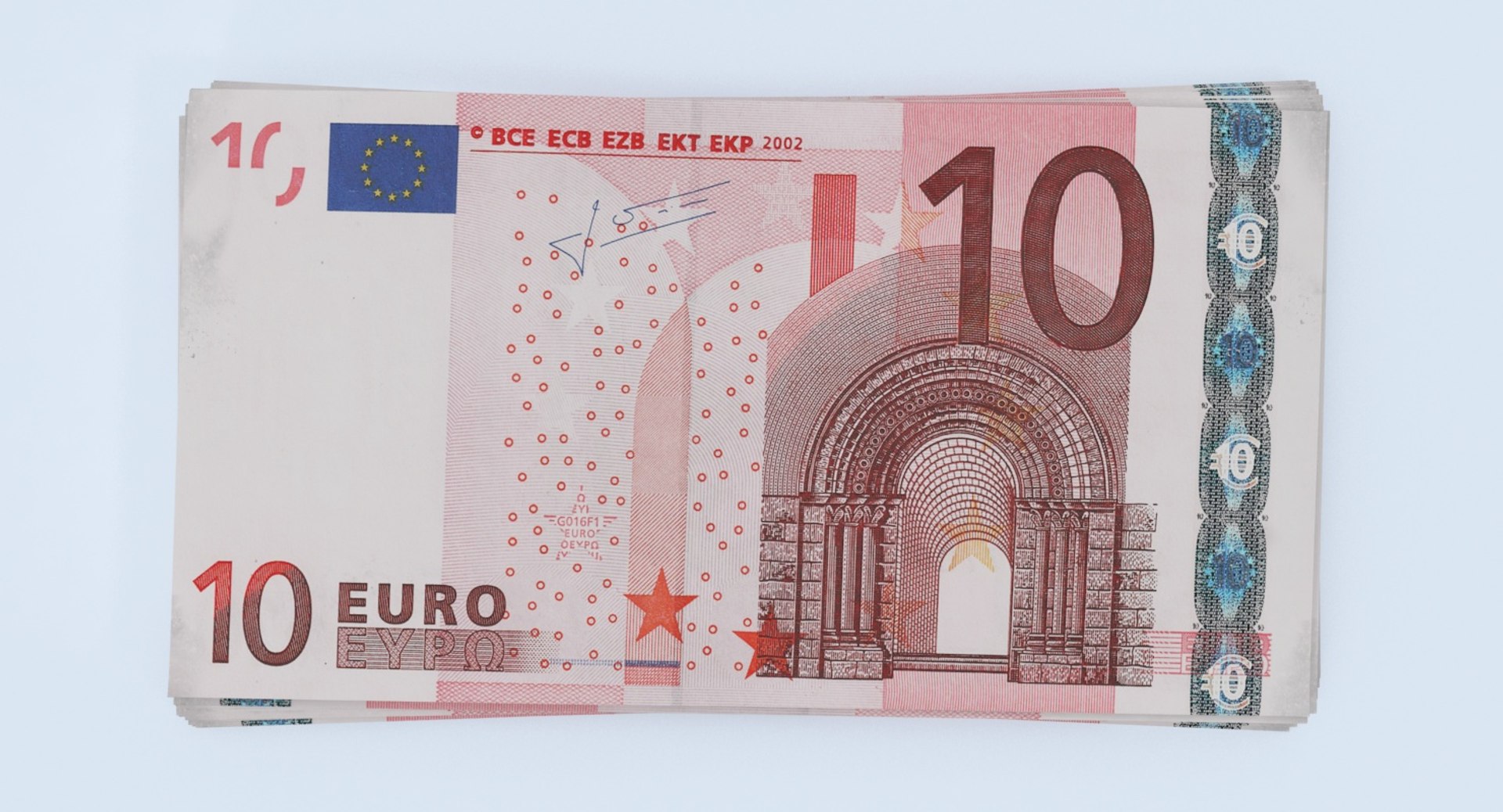 3d max 10 euro bill stack