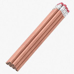 Pencils Mockup Type 01 Section 01 Pose 02 Silver Pink or Black Erasor
