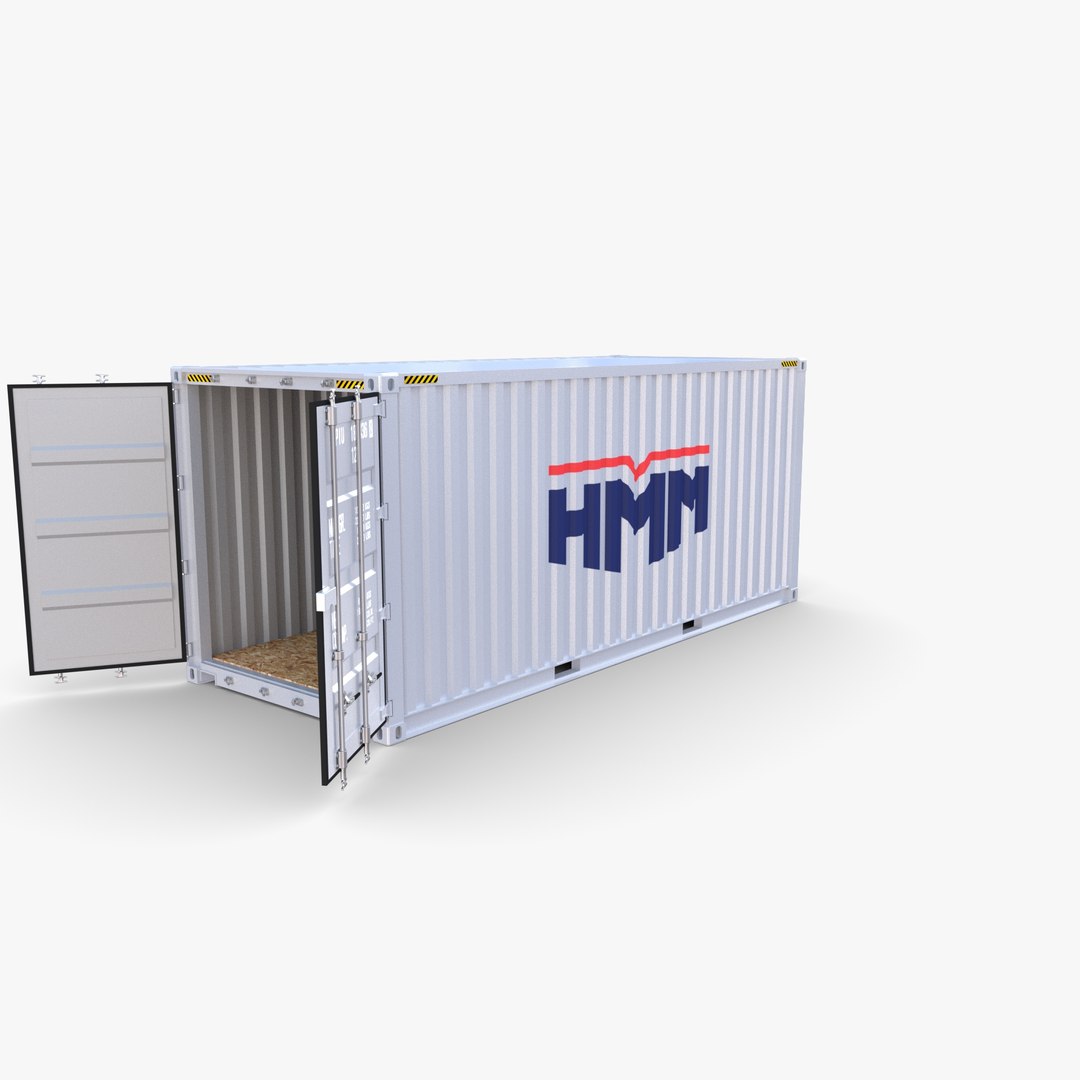 3D 20ft Shipping Container HMM V1 Model - TurboSquid 1772651